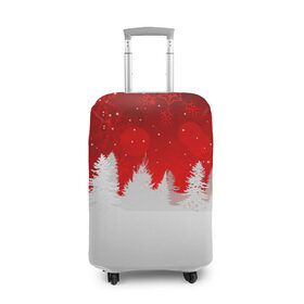Чехол для чемодана 3D с принтом Новогоднее чудо в Курске, 86% полиэфир, 14% спандекс | двустороннее нанесение принта, прорези для ручек и колес | 