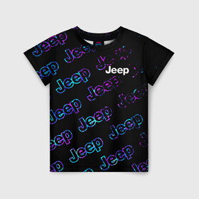 Детская футболка 3D с принтом JEEP / Джип в Курске, 100% гипоаллергенный полиэфир | прямой крой, круглый вырез горловины, длина до линии бедер, чуть спущенное плечо, ткань немного тянется | Тематика изображения на принте: auto | jeep | logo | moto | symbol | авто | автомобиль | гонки | джип | знак | лого | логотип | логотипы | марка | машина | мото | символ | символы