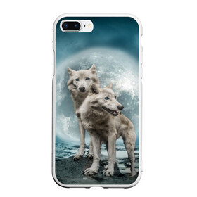 Чехол для iPhone 7Plus/8 Plus матовый с принтом Волки альбиносы в Курске, Силикон | Область печати: задняя сторона чехла, без боковых панелей | альбинос | волк | волки | волчата | волчонок | зверь