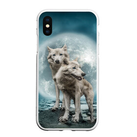 Чехол для iPhone XS Max матовый с принтом Волки альбиносы в Курске, Силикон | Область печати: задняя сторона чехла, без боковых панелей | альбинос | волк | волки | волчата | волчонок | зверь