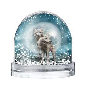 Снежный шар с принтом Волки альбиносы в Курске, Пластик | Изображение внутри шара печатается на глянцевой фотобумаге с двух сторон | альбинос | волк | волки | волчата | волчонок | зверь