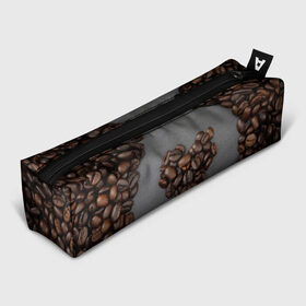 Пенал 3D с принтом Люблю кофе в Курске, 100% полиэстер | плотная ткань, застежка на молнии | Тематика изображения на принте: бариста | зерна | кофе | любитель кофе