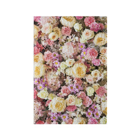 Обложка для паспорта матовая кожа с принтом Цветочки в Курске, натуральная матовая кожа | размер 19,3 х 13,7 см; прозрачные пластиковые крепления | Тематика изображения на принте: розы | хризантемы. | цветочки | цветочная компазиция | цветы