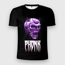 Мужская футболка 3D спортивная с принтом Phonk в Курске, 100% полиэстер с улучшенными характеристиками | приталенный силуэт, круглая горловина, широкие плечи, сужается к линии бедра | hip | hip hop | hop | phonk | rap | skull | рэп | фонк | хип | хип хоп | хоп | череп