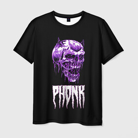 Мужская футболка 3D с принтом Phonk в Курске, 100% полиэфир | прямой крой, круглый вырез горловины, длина до линии бедер | hip | hip hop | hop | phonk | rap | skull | рэп | фонк | хип | хип хоп | хоп | череп