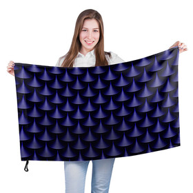 Флаг 3D с принтом Scales в Курске, 100% полиэстер | плотность ткани — 95 г/м2, размер — 67 х 109 см. Принт наносится с одной стороны | abstraction | illusion | pattern | purple | scales | shapes | shimmer | texture | waves | абстракция | волны | иллюзия | паттерн | переливаеться | текстура | фиолетовый | формы | чешуя