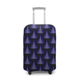 Чехол для чемодана 3D с принтом Scales в Курске, 86% полиэфир, 14% спандекс | двустороннее нанесение принта, прорези для ручек и колес | abstraction | illusion | pattern | purple | scales | shapes | shimmer | texture | waves | абстракция | волны | иллюзия | паттерн | переливаеться | текстура | фиолетовый | формы | чешуя