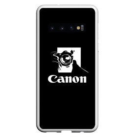 Чехол для Samsung Galaxy S10 с принтом Canon в Курске, Силикон | Область печати: задняя сторона чехла, без боковых панелей | canon | кэнон | линза | снимок | фото | фотоаппарат | фотограф | фотографер | фотография | фоточки