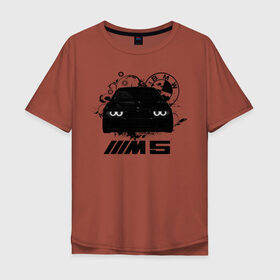 Мужская футболка хлопок Oversize с принтом BMW M5 E39 в Курске, 100% хлопок | свободный крой, круглый ворот, “спинка” длиннее передней части | Тематика изображения на принте: bmw | bmw5series | bmwe39 | m5 | mperformance | mpower