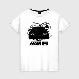 Женская футболка хлопок с принтом BMW M5 E39 в Курске, 100% хлопок | прямой крой, круглый вырез горловины, длина до линии бедер, слегка спущенное плечо | bmw | bmw5series | bmwe39 | m5 | mperformance | mpower