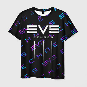 Мужская футболка 3D с принтом EVE ECHOES / ИВ ЭХО в Курске, 100% полиэфир | прямой крой, круглый вырез горловины, длина до линии бедер | echo | echoes | eve | game | games | logo | online | space | ев онлайн | ев эхо | еве | ив онлайн | ив эхо | игра | игры | космос | лого | логотип | логотипы | онлайн | символ | символы | эхо | эхос