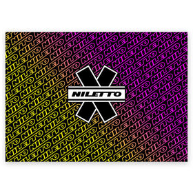 Поздравительная открытка с принтом НИЛЕТТО / Niletto в Курске, 100% бумага | плотность бумаги 280 г/м2, матовая, на обратной стороне линовка и место для марки
 | hip | hop | logo | music | nileto | niletto | rap | знак | лого | логотип | логотипы | любимка | музыка | музыкант | нилето | нилетто | рэп | символ | символы | хип | хоп