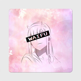 Магнит виниловый Квадрат Zero Two: в Курске, полимерный материал с магнитным слоем | размер 9*9 см, закругленные углы | Тематика изображения на принте: darling | darling in the franxx | zero two | вайфу | зеро ту | код 002 | любимый во франксе | франкс