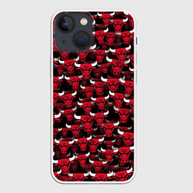Чехол для iPhone 13 mini с принтом Быки Chicago Bulls в Курске,  |  | баскетбол | бык | корова | красный | нба | паттерн | рога | чикаго буллз