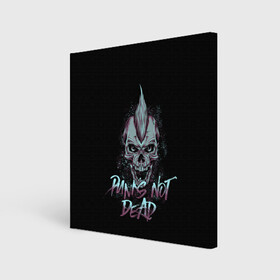 Холст квадратный с принтом PUNKS NOT DEAD в Курске, 100% ПВХ |  | anarchy | dead | musick | punk | rock | skull | анархия | музыка | панк | рок | череп