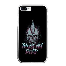 Чехол для iPhone 7Plus/8 Plus матовый с принтом PUNKS NOT DEAD в Курске, Силикон | Область печати: задняя сторона чехла, без боковых панелей | anarchy | dead | musick | punk | rock | skull | анархия | музыка | панк | рок | череп