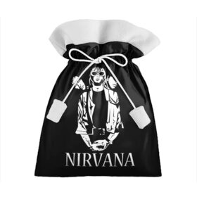 Подарочный 3D мешок с принтом NIRVANA в Курске, 100% полиэстер | Размер: 29*39 см | grange | kobain | kurt | music | nirvana | punk | rock | usa | гранж | кобэйн | курт | нирвана | панк | рок