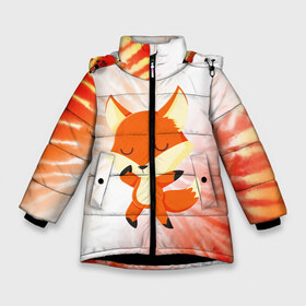 Зимняя куртка для девочек 3D с принтом ЛИСИЧКА FOXY в Курске, ткань верха — 100% полиэстер; подклад — 100% полиэстер, утеплитель — 100% полиэстер. | длина ниже бедра, удлиненная спинка, воротник стойка и отстегивающийся капюшон. Есть боковые карманы с листочкой на кнопках, утяжки по низу изделия и внутренний карман на молнии. 

Предусмотрены светоотражающий принт на спинке, радужный светоотражающий элемент на пуллере молнии и на резинке для утяжки. | animals | fox | foxes | foxy | ginger | животные | лис | лиса | лисенок | лисий | лисица | лисицы | лисичка | лисички | лисы | лисята | оранжевый