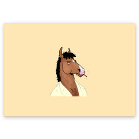Поздравительная открытка с принтом Конь БоДжек в Курске, 100% бумага | плотность бумаги 280 г/м2, матовая, на обратной стороне линовка и место для марки
 | bojack horseman | бо | бо джек | говорящий конь | джек | диана | кентавр | кони | конь | конь бо джек | мистер подхвост | мульт | мультфильм | тодд