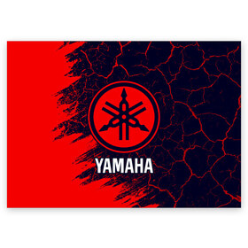 Поздравительная открытка с принтом YAMAHA MOTOR / Ямаха в Курске, 100% бумага | плотность бумаги 280 г/м2, матовая, на обратной стороне линовка и место для марки
 | auto | logo | moto | motor | symbol | yamaha | авто | автомобиль | гонки | знак | лого | логотип | логотипы | марка | машина | мото | мотоцикл | мотоциклы | символ | символы | ямаха
