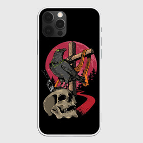 Чехол для iPhone 12 Pro Max с принтом Ворон на черепе в Курске, Силикон |  | art | bird | cross | forest | moon | raven | road | skull | trees | арт | ворон | деревья | дорога | крест | лес | луна | птица | череп