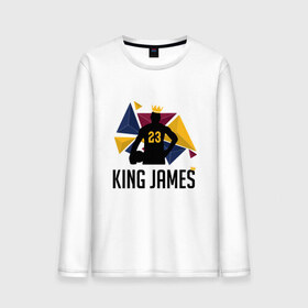 Мужской лонгслив хлопок с принтом King James в Курске, 100% хлопок |  | 23 | anthony davis | basketball | bryant | game | james | kobe | lebron | los angeles | nba | sport | баскетбол | брайант | бровь | джеймс | калифорния | коби | король | леброн | лейкерс | лос анджелес | нба | спорт | тренер | чемпио