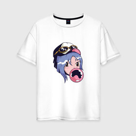 Женская футболка хлопок Oversize с принтом Anime Bubble Gum Girl в Курске, 100% хлопок | свободный крой, круглый ворот, спущенный рукав, длина до линии бедер
 | cute | fashion | in love | japan | japanese | kanojo | manga | style | turbo | waifu | бабл | вайфу | гипер | девочка | девушка | жвачка | жевательная резинка | кавай | кавайи | кавайная | любовь | манга | милая | пузырь | стиль | тренд