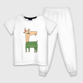 Детская пижама хлопок с принтом Рождественская Лама в Курске, 100% хлопок |  брюки и футболка прямого кроя, без карманов, на брюках мягкая резинка на поясе и по низу штанин
 | Тематика изображения на принте: 