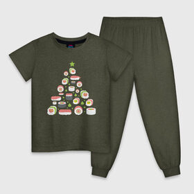 Детская пижама хлопок с принтом Новогодняя елка из суши в Курске, 100% хлопок |  брюки и футболка прямого кроя, без карманов, на брюках мягкая резинка на поясе и по низу штанин
 | Тематика изображения на принте: christmas | claus | new year | nigiri | santa | stars | sushi | tree | волшебство | дед мороз | дерево | ель | звезда | клаус | настроение | нигири | новогодняя | подарки | рождественская | рождественское | санта | сашими