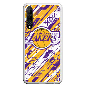 Чехол для Honor P30 с принтом LAKERS | ЛЕЙКЕРС в Курске, Силикон | Область печати: задняя сторона чехла, без боковых панелей | 