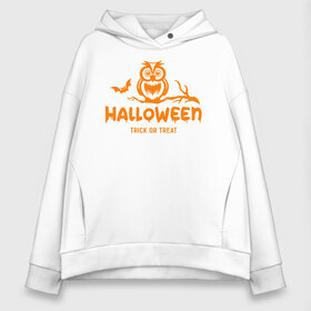 Женское худи Oversize хлопок с принтом Halloween в Курске, френч-терри — 70% хлопок, 30% полиэстер. Мягкий теплый начес внутри —100% хлопок | боковые карманы, эластичные манжеты и нижняя кромка, капюшон на магнитной кнопке | 31 октября | halloween | halowen | ведьма | день всех святых | джек | костюм | кровь | лого | монстр | надпись | праздник | приведение | призрак | светильник | символ | страшная | тыква | ужасы | хеллоуин | хеллуин