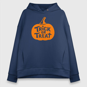 Женское худи Oversize хлопок с принтом Trick or Treat в Курске, френч-терри — 70% хлопок, 30% полиэстер. Мягкий теплый начес внутри —100% хлопок | боковые карманы, эластичные манжеты и нижняя кромка, капюшон на магнитной кнопке | 31 октября | halloween | halowen | ведьма | день всех святых | джек | костюм | кровь | лого | монстр | надпись | праздник | приведение | призрак | светильник | символ | страшная | тыква | ужасы | хеллоуин | хеллуин