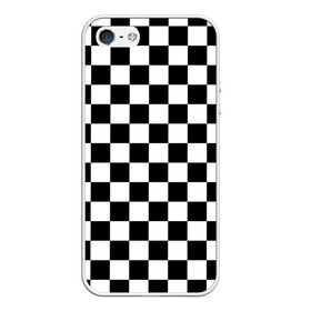 Чехол для iPhone 5/5S матовый с принтом Шахматка в Курске, Силикон | Область печати: задняя сторона чехла, без боковых панелей | абстракция | в клетку | игра | клетка | клеточка | тренд | черно белая | черно белая клетка | шахматка | шахматная клетка | шахматы