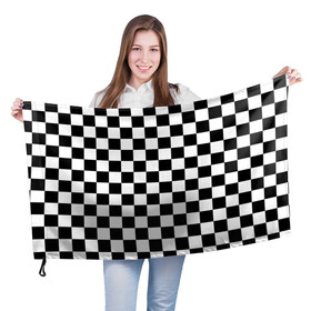 Флаг 3D с принтом Шахматка в Курске, 100% полиэстер | плотность ткани — 95 г/м2, размер — 67 х 109 см. Принт наносится с одной стороны | абстракция | в клетку | игра | клетка | клеточка | тренд | черно белая | черно белая клетка | шахматка | шахматная клетка | шахматы