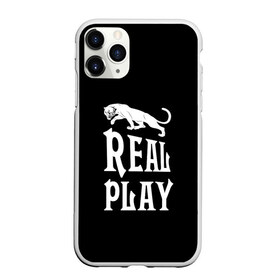 Чехол для iPhone 11 Pro Max матовый с принтом Real Play - черная пантера в Курске, Силикон |  | Тематика изображения на принте: real play | большие кошки | игра | кошки | надпись | пантера
