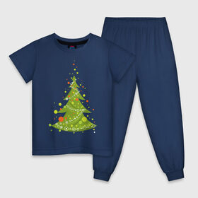 Детская пижама хлопок с принтом С Новым годом! Ёлочка 2 в Курске, 100% хлопок |  брюки и футболка прямого кроя, без карманов, на брюках мягкая резинка на поясе и по низу штанин
 | 
