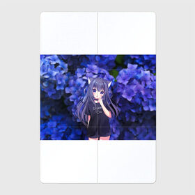 Магнитный плакат 2Х3 с принтом Неко в Курске, Полимерный материал с магнитным слоем | 6 деталей размером 9*9 см | flowers | neko | nekomimi | tyan | кошка | кошкодевочка | мими | неко | тян | ушки | фиолетовый | цветы