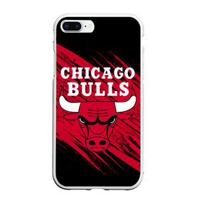 Чехол для iPhone 7Plus/8 Plus матовый с принтом Чикаго Буллз в Курске, Силикон | Область печати: задняя сторона чехла, без боковых панелей | bulls | chicago | chicago bulls | nba | баскетбол | буллз | нба | чикаго | чикаго буллз