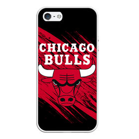 Чехол для iPhone 5/5S матовый с принтом Чикаго Буллз в Курске, Силикон | Область печати: задняя сторона чехла, без боковых панелей | Тематика изображения на принте: bulls | chicago | chicago bulls | nba | баскетбол | буллз | нба | чикаго | чикаго буллз