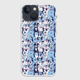Чехол для iPhone 13 mini с принтом МИЛЫЕ ПЕСИКИ в Курске,  |  | dog | husky | pattern | добрый | милый | паттерн | пес | песик | собака | собачка | хакси