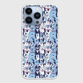 Чехол для iPhone 13 Pro с принтом МИЛЫЕ ПЕСИКИ в Курске,  |  | dog | husky | pattern | добрый | милый | паттерн | пес | песик | собака | собачка | хакси