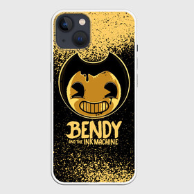 Чехол для iPhone 13 с принтом Bendy And The Ink Machine в Курске,  |  | bendy | bendy and the ink machine | бенди | бени | бенни | бэнди | детская | детям | игра | капли | компьютерная игра | краска | машина | подтеки | ужастик | чернила | чернильная