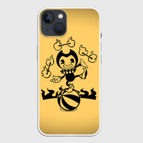 Чехол для iPhone 13 с принтом Bendy And The Ink Machine в Курске,  |  | bendy | bendy and the ink machine | бенди | бени | бенни | бэнди | детская | детям | игра | капли | компьютерная игра | краска | машина | подтеки | ужастик | чернила | чернильная