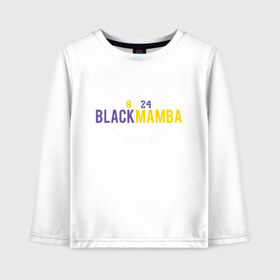 Детский лонгслив хлопок с принтом Black Mamba в Курске, 100% хлопок | круглый вырез горловины, полуприлегающий силуэт, длина до линии бедер | 23 | anthony davis | basketball | bryant | game | james | kobe | lebron | los angeles | nba | sport | баскетбол | брайант | бровь | джеймс | калифорния | коби | король | леброн | лейкерс | лос анджелес | нба | спорт | тренер | чемпио