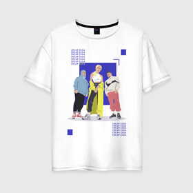Женская футболка хлопок Oversize с принтом cream soda в Курске, 100% хлопок | свободный крой, круглый ворот, спущенный рукав, длина до линии бедер
 | cream soda | крем сода | музык | музыкальная группа | русская музыка