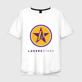 Мужская футболка хлопок Oversize с принтом Lakers Stars в Курске, 100% хлопок | свободный крой, круглый ворот, “спинка” длиннее передней части | 23 | anthony davis | basketball | bryant | game | james | kobe | lebron | los angeles | nba | sport | баскетбол | брайант | бровь | джеймс | калифорния | коби | король | леброн | лейкерс | лос анджелес | нба | спорт | тренер | чемпио