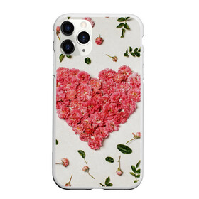 Чехол для iPhone 11 Pro Max матовый с принтом Сердце из роз в Курске, Силикон |  | бутон роз | лепестки роз | роза | розы | сердце | сердце из роз | цветы