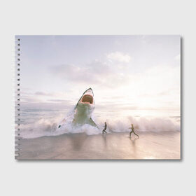 Альбом для рисования с принтом Мегалодон в Курске, 100% бумага
 | матовая бумага, плотность 200 мг. | Тематика изображения на принте: акула | акулы | волны | животное | животные | мегалодон | море | пейзаж | пейзажи | пляж | хищник | хищники