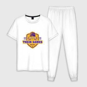 Мужская пижама хлопок с принтом Lakers Real Fans в Курске, 100% хлопок | брюки и футболка прямого кроя, без карманов, на брюках мягкая резинка на поясе и по низу штанин
 | 23 | anthony davis | basketball | bryant | game | james | kobe | lebron | los angeles | nba | sport | баскетбол | брайант | бровь | джеймс | калифорния | коби | король | леброн | лейкерс | лос анджелес | нба | спорт | тренер | чемпио