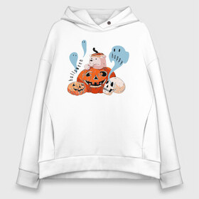 Женское худи Oversize хлопок с принтом Mishka phantoms and pumpkins в Курске, френч-терри — 70% хлопок, 30% полиэстер. Мягкий теплый начес внутри —100% хлопок | боковые карманы, эластичные манжеты и нижняя кромка, капюшон на магнитной кнопке | bear | halloween | hallowen | halowen | helloween | mishka | phantom | phantoms | pumpkin | pumpkins | день всех святых | медведь | медвежонок | мишка | приведение | тыква | тыквы | фантомы | халовен | халовин | хеллуин